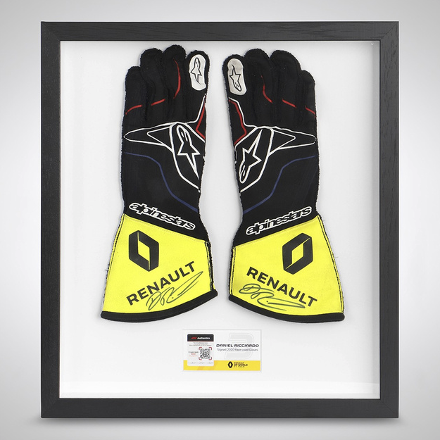 Daniel Ricciardo framed race-worn gloves